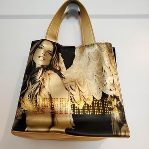 💎Victoria's Secret Metallic Supermodel tote bag with hot pink interior